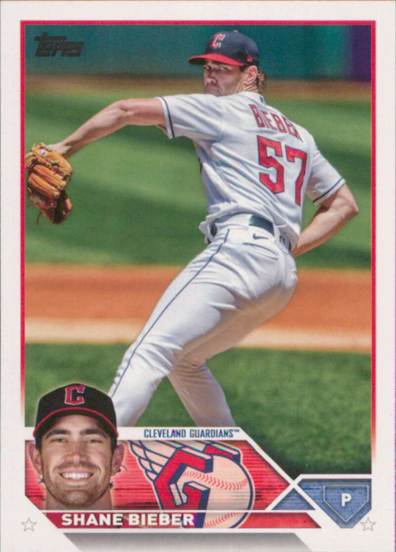 2023 Topps Baseball  #298 Shane Bieber  Cleveland Guardians  Image 1