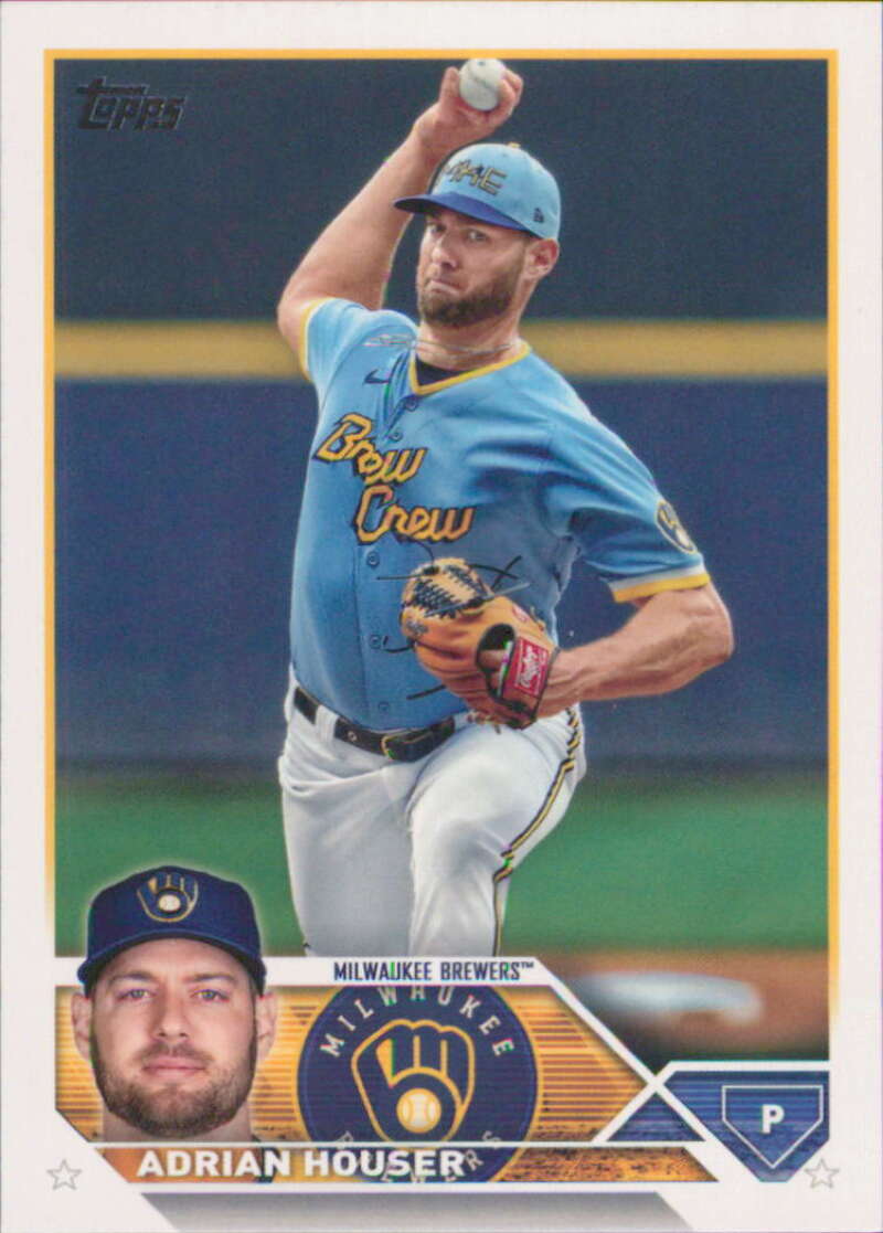 2023 Topps Baseball  #323 Adrian Houser  Milwaukee Brewers  Image 1