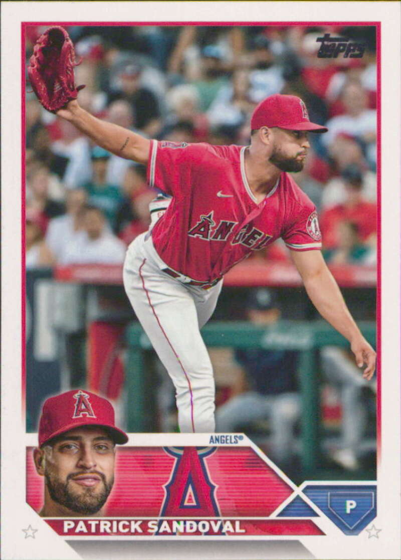 2023 Topps Baseball  #327 Patrick Sandoval  Los Angeles Angels  Image 1