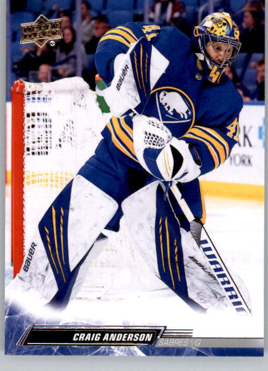 2022-23 Upper Deck Hockey #277 Craig Anderson  Buffalo Sabres  Image 1