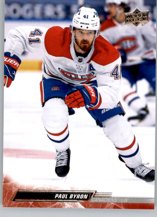 2022-23 Upper Deck Hockey #351 Paul Byron  Montreal Canadiens  Image 1