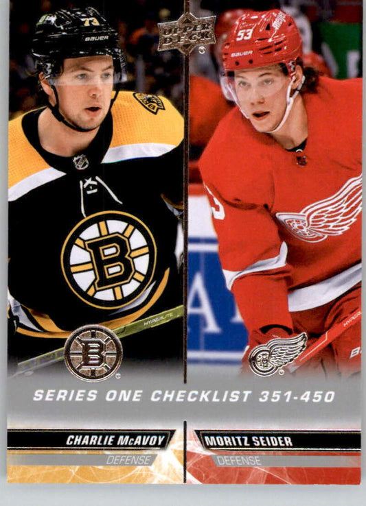 2022-23 Upper Deck Hockey #450 Charlie McAvoy/Moritz Seider   Image 1