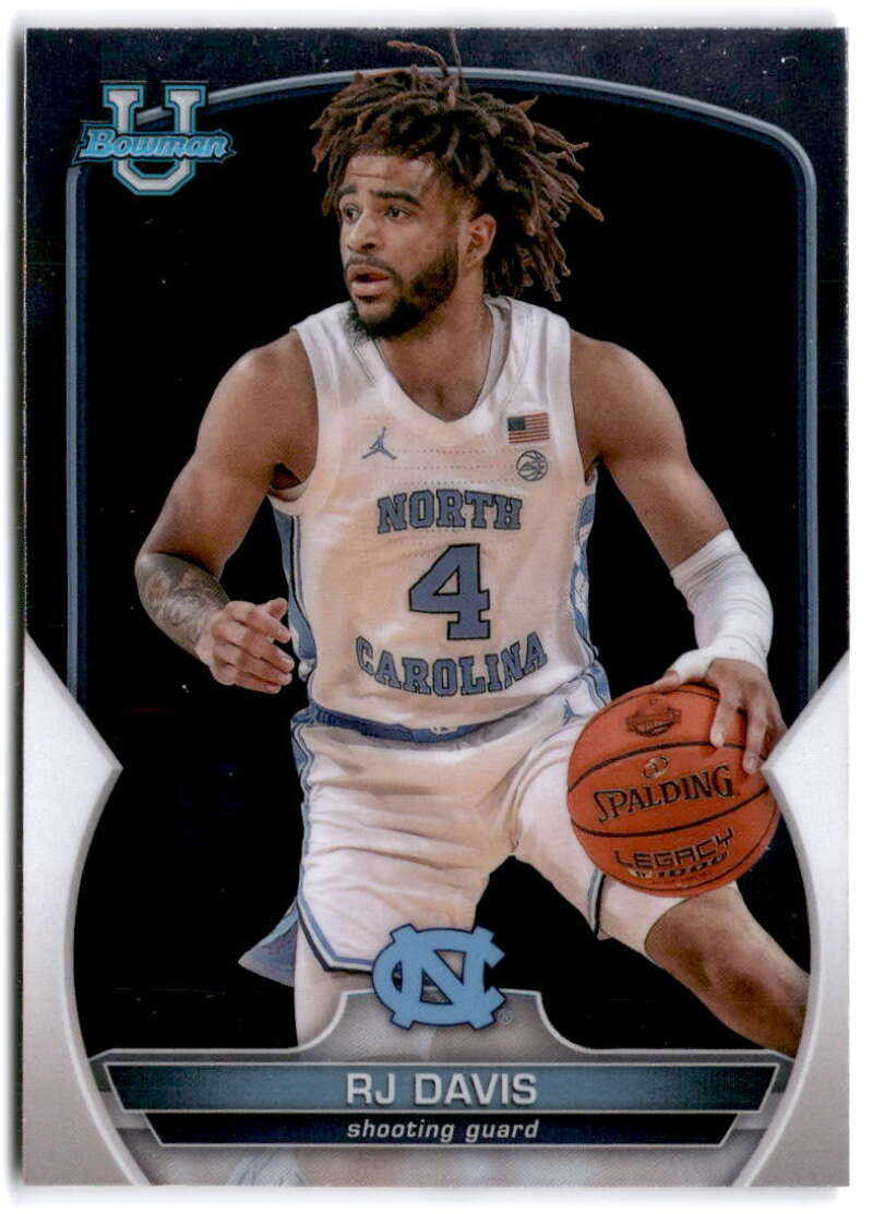 2022-23 Bowman University Chrome Basketball #10 RJ Davis  UNC  V97310 Image 1