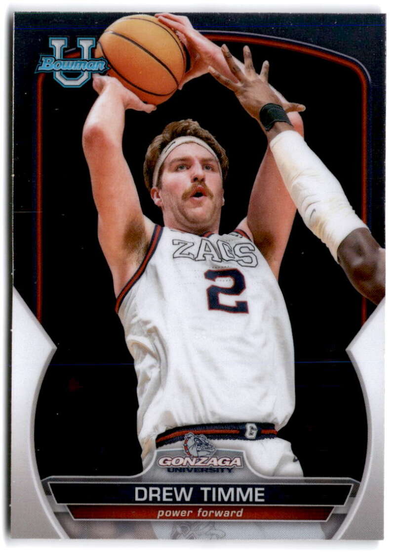 2022-23 Bowman University Chrome Basketball #61 Drew Timme  Gonzaga  V97363 Image 1