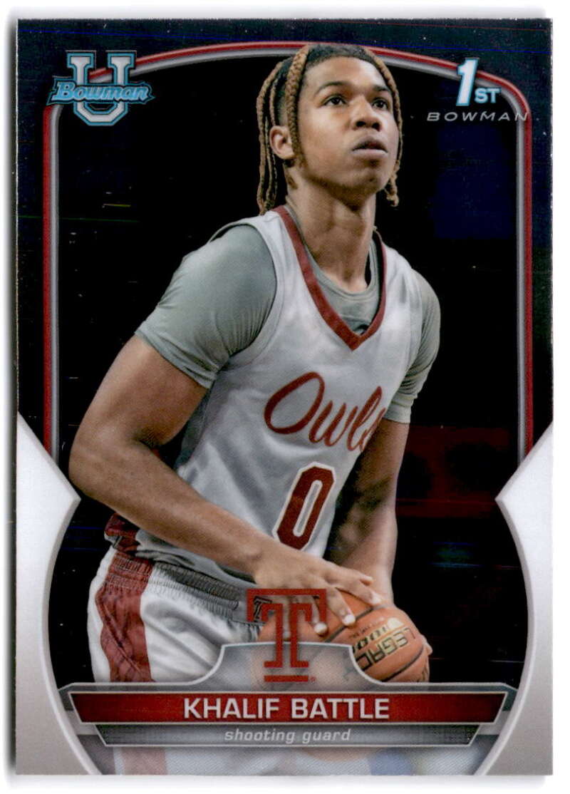 2022-23 Bowman University Chrome Basketball #66 Khalif Battle  Bowman  V97369 Image 1