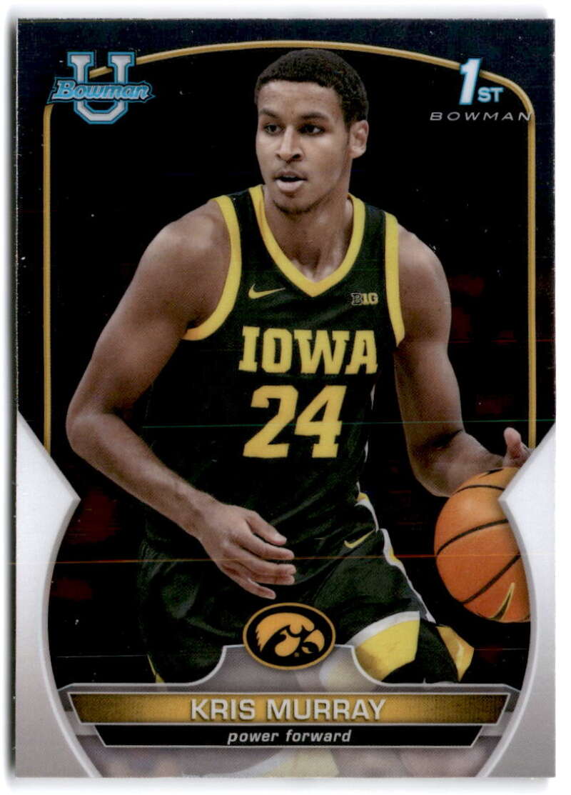 2022-23 Bowman University Chrome Basketball #71 Kris Murray  Bowman  Iowa  V97372 Image 1