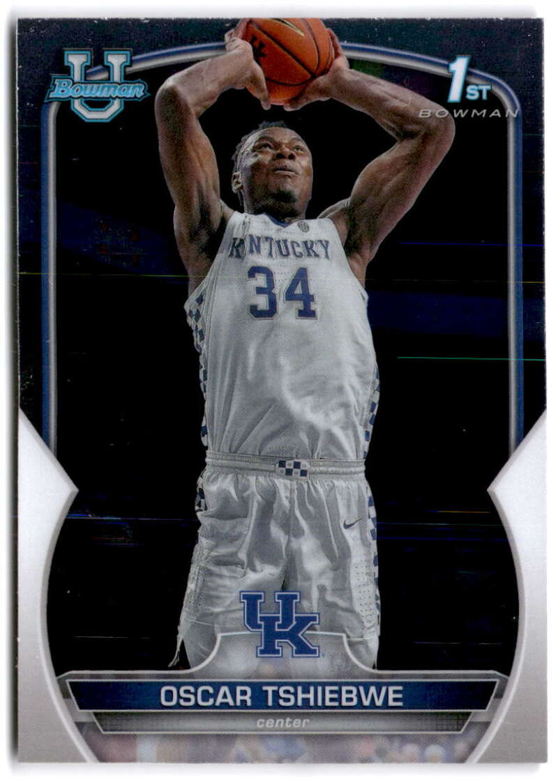 2022-23 Bowman University Chrome Basketball #74 Oscar Tshiebwe  Bowman  V97374 Image 1