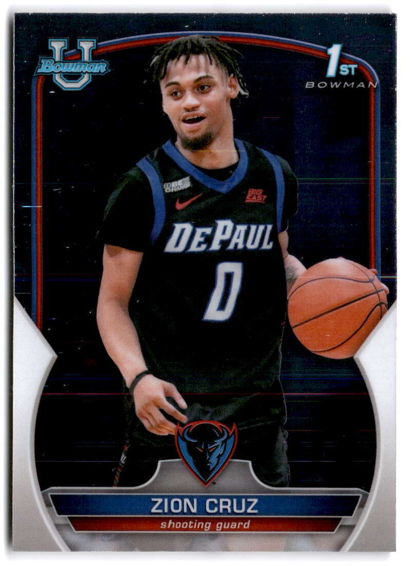 2022-23 Bowman University Chrome Basketball #91 Zion Cruz  Bowman  Depaul  V97397 Image 1