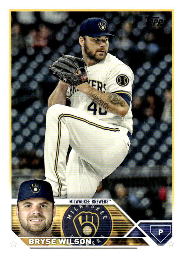 2023 Topps Baseball  #383 Bryse Wilson  Milwaukee Brewers  Image 1