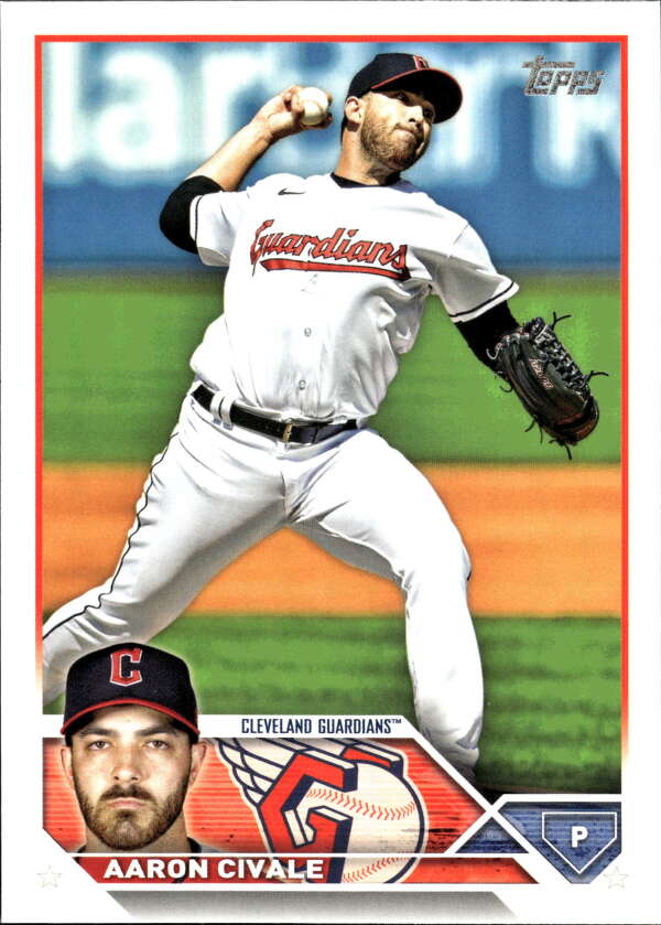 2023 Topps Baseball  #433 Aaron Civale  Cleveland Guardians  Image 1