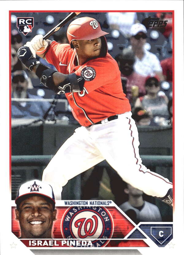 2023 Topps Baseball  #447 Israel Pineda  RC Rookie Washington Nationals  Image 1