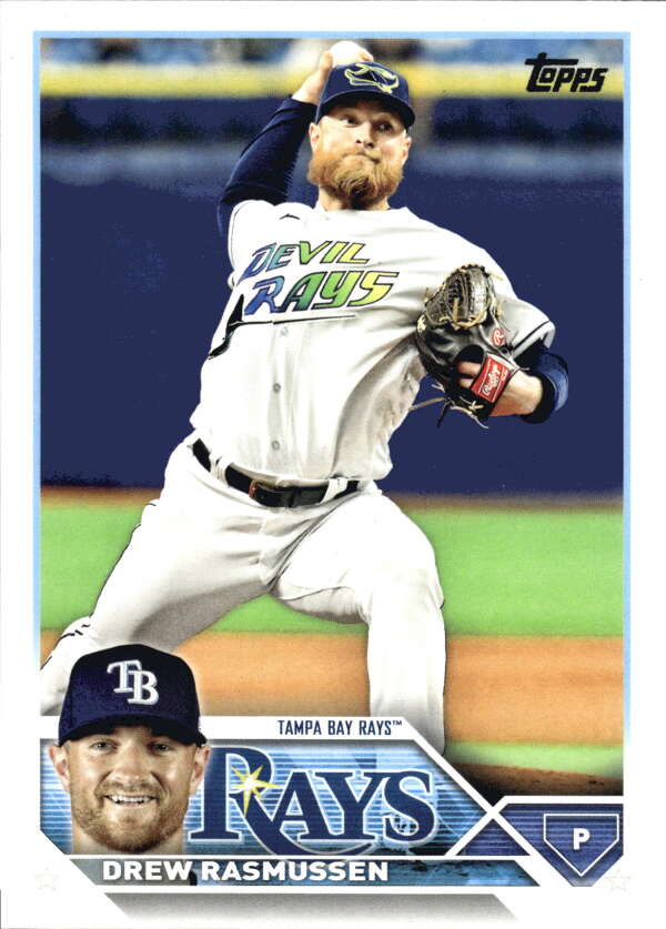 2023 Topps Baseball  #449 Drew Rasmussen  Tampa Bay Rays  Image 1