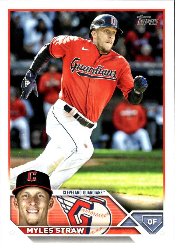 2023 Topps Baseball  #474 Myles Straw  Cleveland Guardians  Image 1