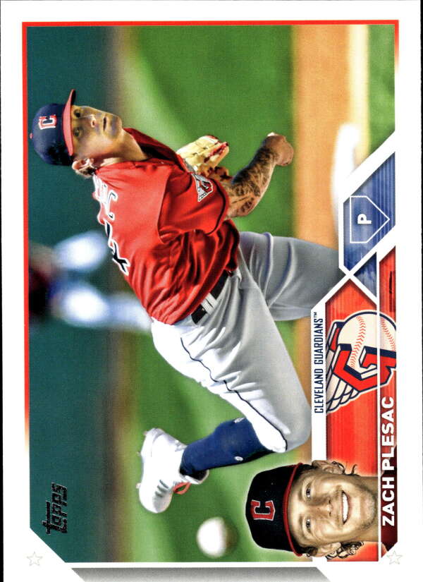 2023 Topps Baseball  #476 Zach Plesac  Cleveland Guardians  Image 1