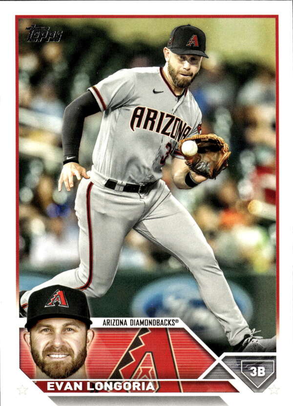 2023 Topps Baseball  #492 Evan Longoria  Arizona Diamondbacks  Image 1