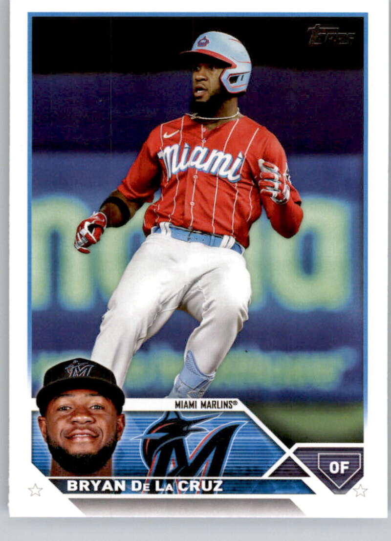 2023 Topps Baseball  #599 Bryan De La Cruz  Miami Marlins  Image 1