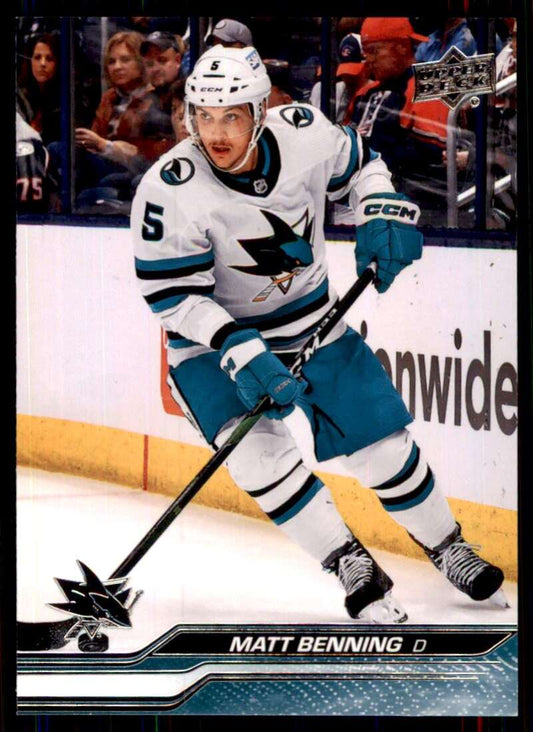 2023-24 Upper Deck Hockey #148 Matt Benning  San Jose Sharks  Image 1