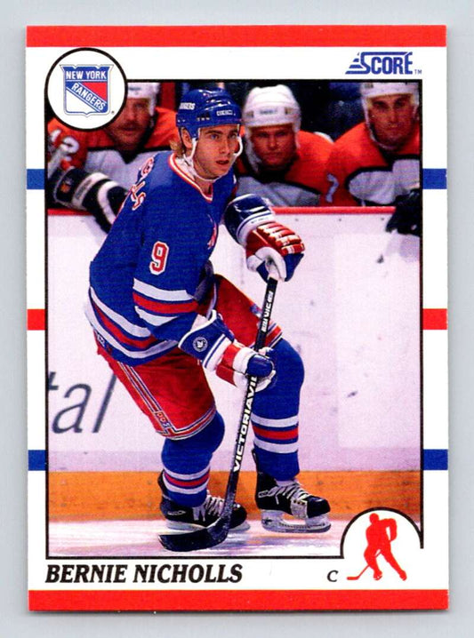 1990-91 Score American #9 Bernie Nicholls  New York Rangers  Image 1
