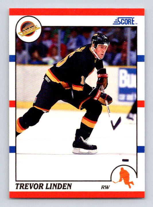 1990-91 Score American #32 Trevor Linden  Vancouver Canucks  Image 1