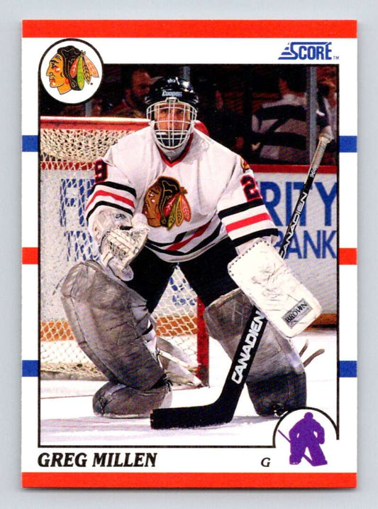 1990-91 Score American #42 Greg Millen  Chicago Blackhawks  Image 1