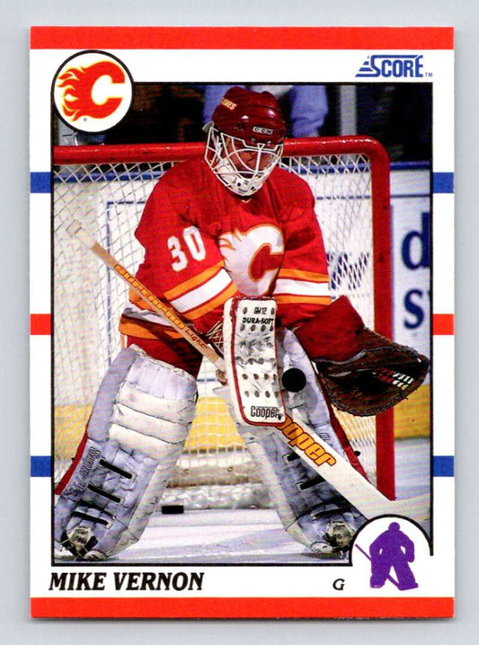1990-91 Score American #52 Mike Vernon  Calgary Flames  Image 1