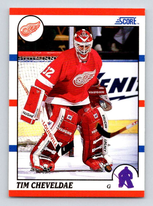 1990-91 Score American #87 Tim Cheveldae  RC Rookie Detroit Red Wings  Image 1