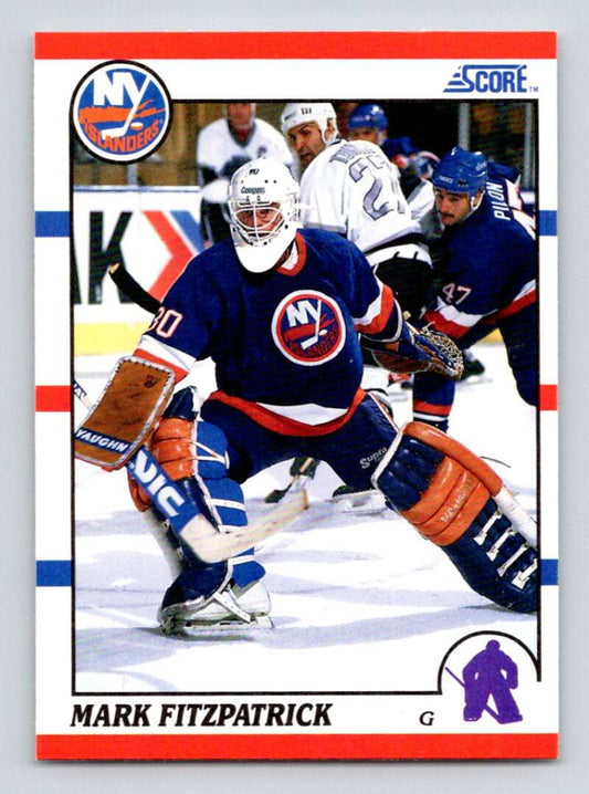1990-91 Score American #102 Mark Fitzpatrick  RC Rookie New York Islanders  Image 1