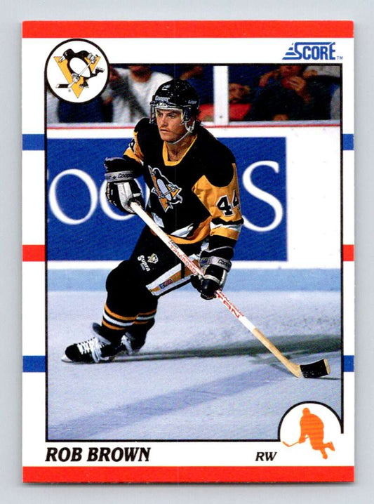 1990-91 Score American #105 Rob Brown  Pittsburgh Penguins  Image 1