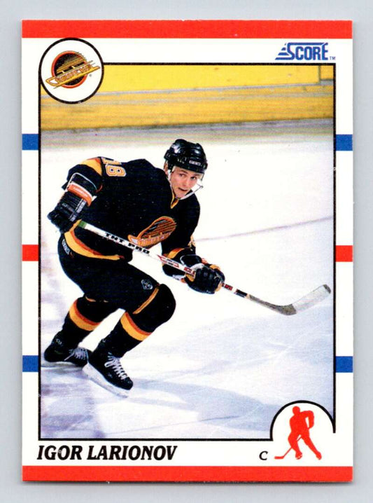 1990-91 Score American #123 Igor Larionov  RC Rookie Vancouver Canucks  Image 1