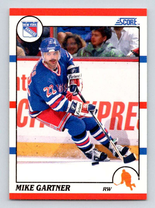 1990-91 Score American #130 Mike Gartner  New York Rangers  Image 1