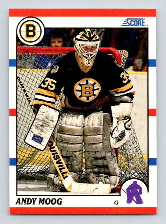 1990-91 Score American #140 Andy Moog  Boston Bruins  Image 1
