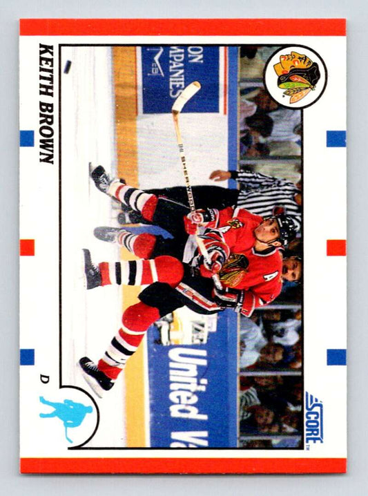1990-91 Score American #161 Keith Brown  Chicago Blackhawks  Image 1