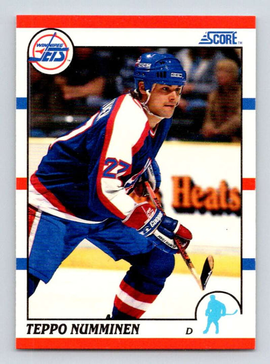 1990-91 Score American #176 Teppo Numminen  RC Rookie Winnipeg Jets  Image 1