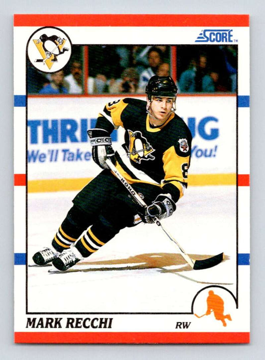 1990-91 Score American #186 Mark Recchi  RC Rookie Pittsburgh Penguins  Image 1