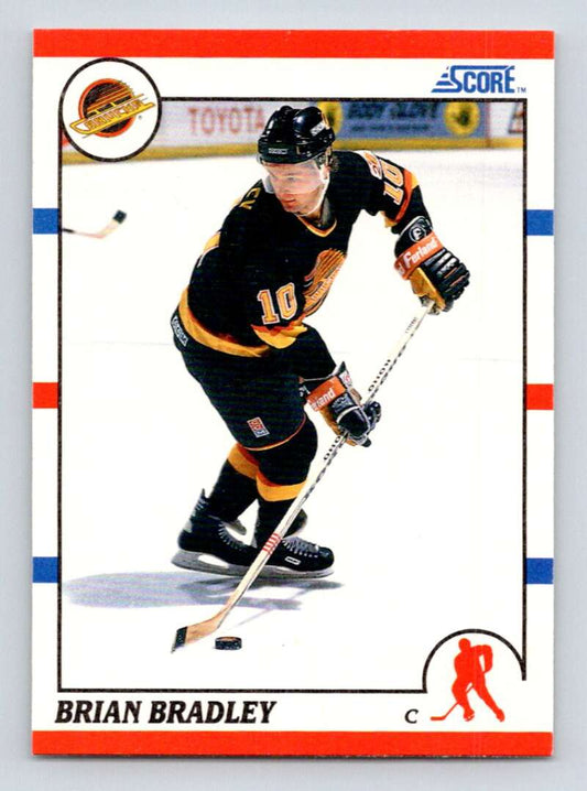 1990-91 Score American #198 Brian Bradley  Vancouver Canucks  Image 1
