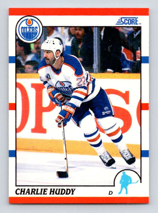 1990-91 Score American #199 Charlie Huddy  Edmonton Oilers  Image 1