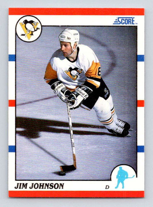 1990-91 Score American #202 Jim Johnson UER  Pittsburgh Penguins  Image 1