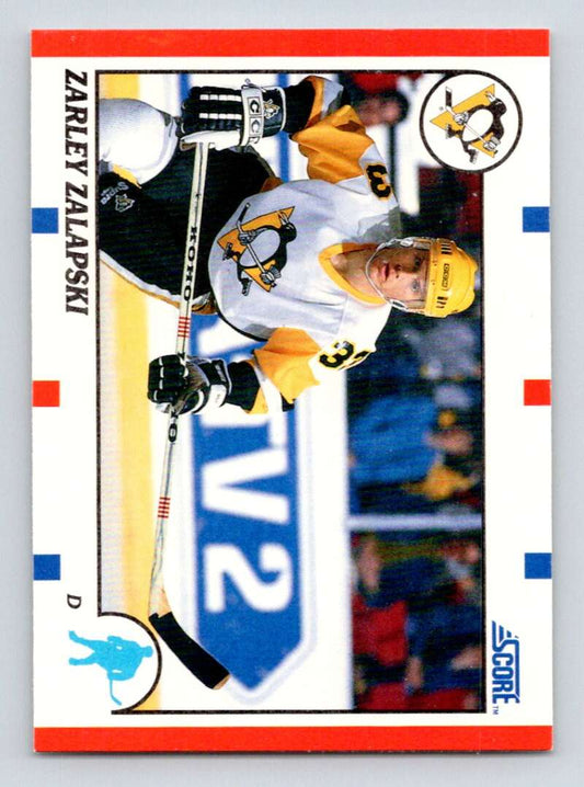 1990-91 Score American #218 Zarley Zalapski  Pittsburgh Penguins  Image 1