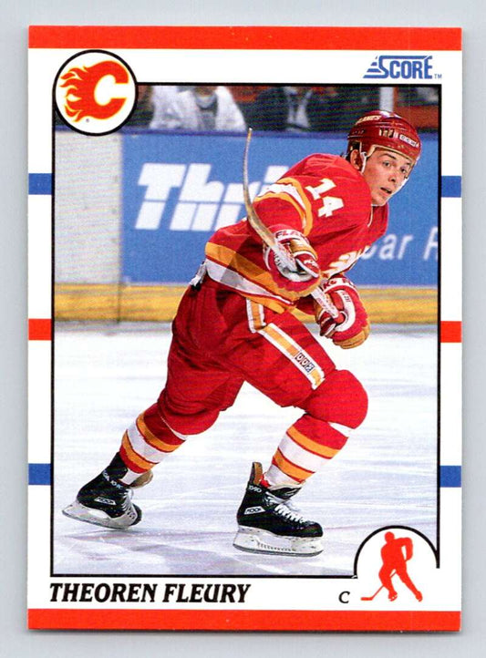 1990-91 Score American #226 Theo Fleury  Calgary Flames  Image 1