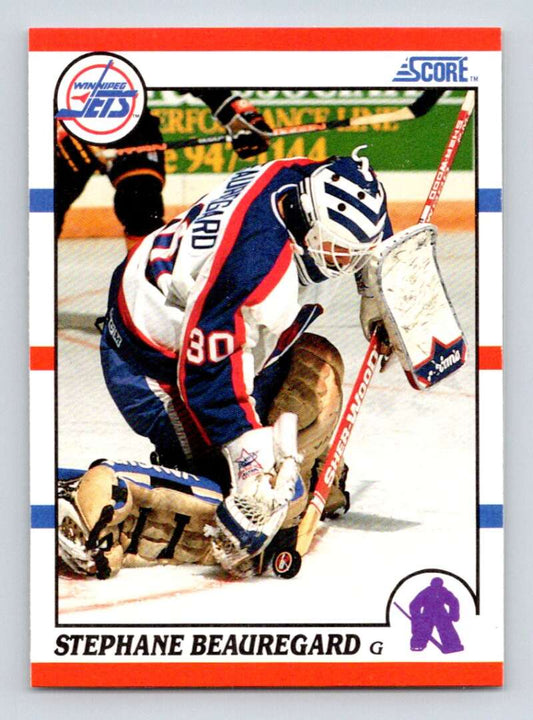 1990-91 Score American #282 Stephane Beauregard  RC Rookie Winnipeg Jets  Image 1