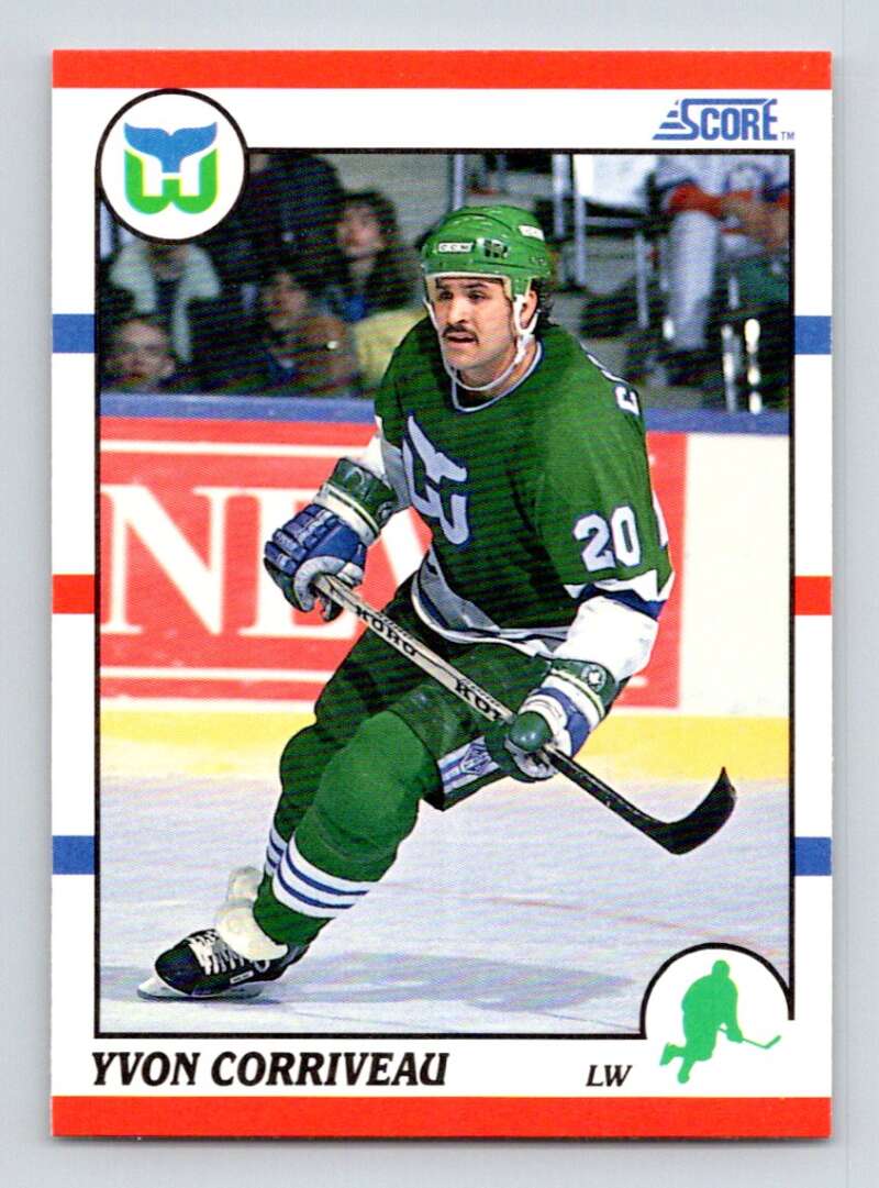 1990-91 Score American #302 Yvon Corriveau  RC Rookie Hartford Whalers  Image 1