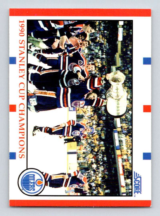 1990-91 Score American #331 Edmonton Oilers Champions  Image 1