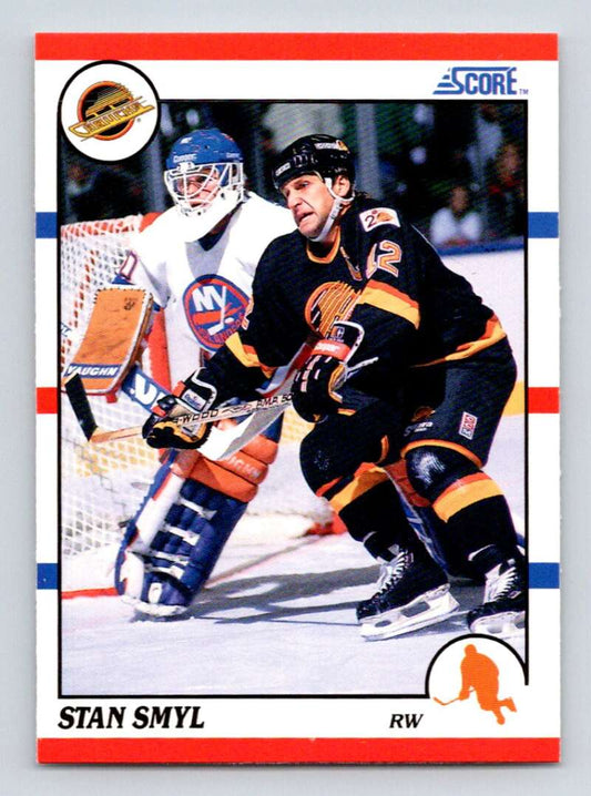 1990-91 Score American #374 Stan Smyl  Vancouver Canucks  Image 1