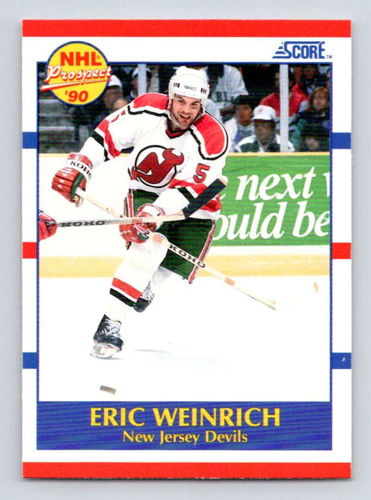 1990-91 Score American #389 Eric Weinrich  RC Rookie New Jersey Devils  Image 1