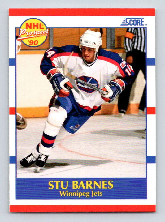 1990-91 Score American #391 Stu Barnes  RC Rookie Winnipeg Jets  Image 1