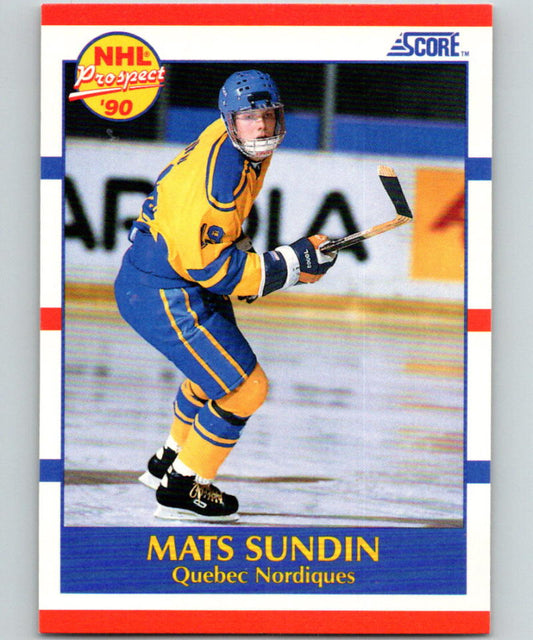 1990-91 Score American #398 Mats Sundin  RC Rookie Quebec Nordiques  Image 1