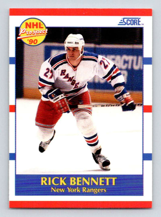 1990-91 Score American #400 Rick Bennett  RC Rookie New York Rangers  Image 1