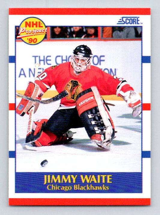 1990-91 Score American #407 Jimmy Waite  RC Rookie Chicago Blackhawks  Image 1