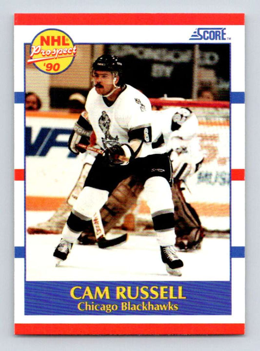 1990-91 Score American #408 Cam Russell  RC Rookie Chicago Blackhawks  Image 1