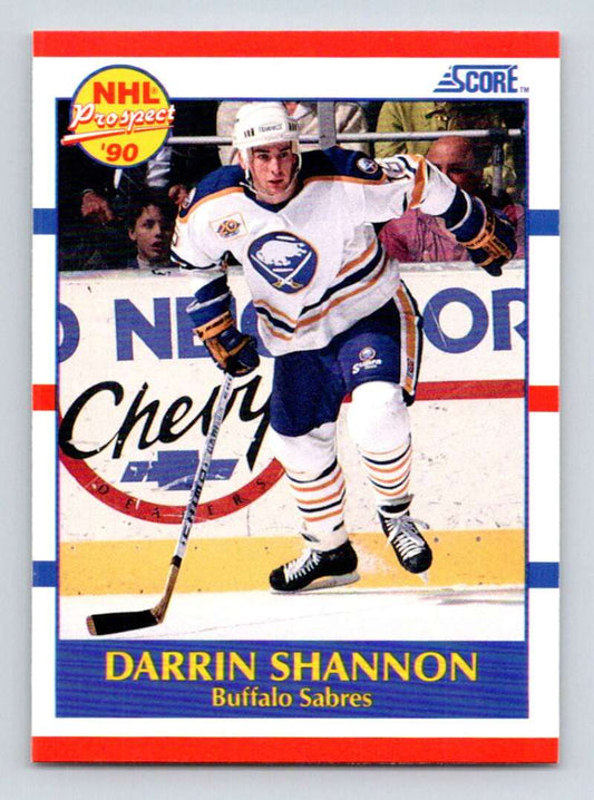 1990-91 Score American #410 Darrin Shannon  RC Rookie Buffalo Sabres  Image 1